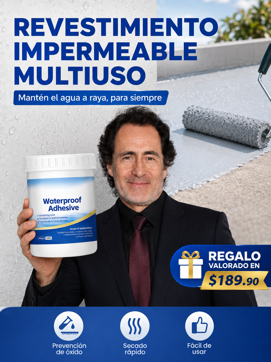 Revestimiento de poliuretano multiusos impermeable,¡Protección duradera, protege cada centímetro de tu espacio! 💧🏡 + Envio Gratis + Regalo 50%