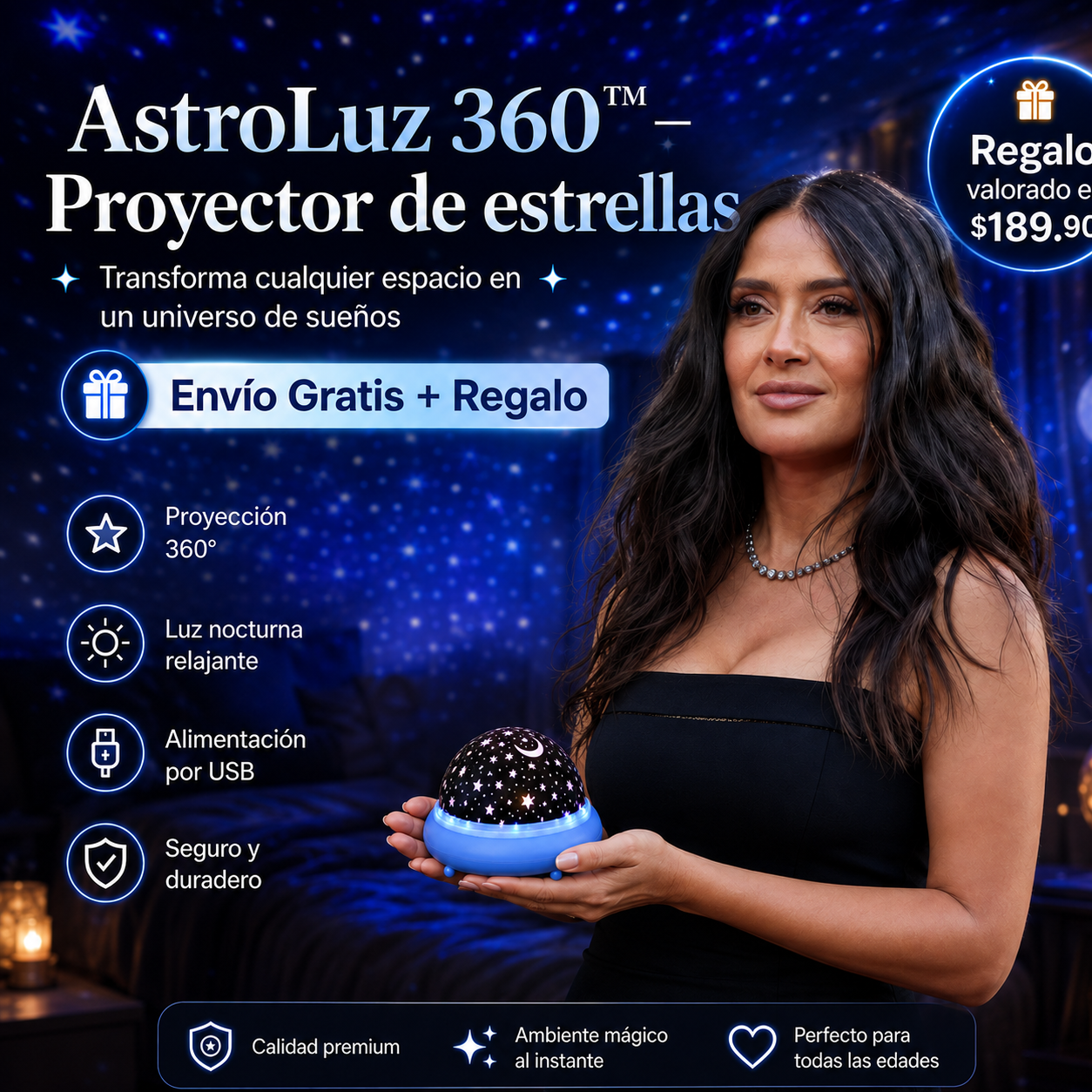AstroLuz 360™ — Proyector de estrellas + Envio Gratis + Regalo - 50%