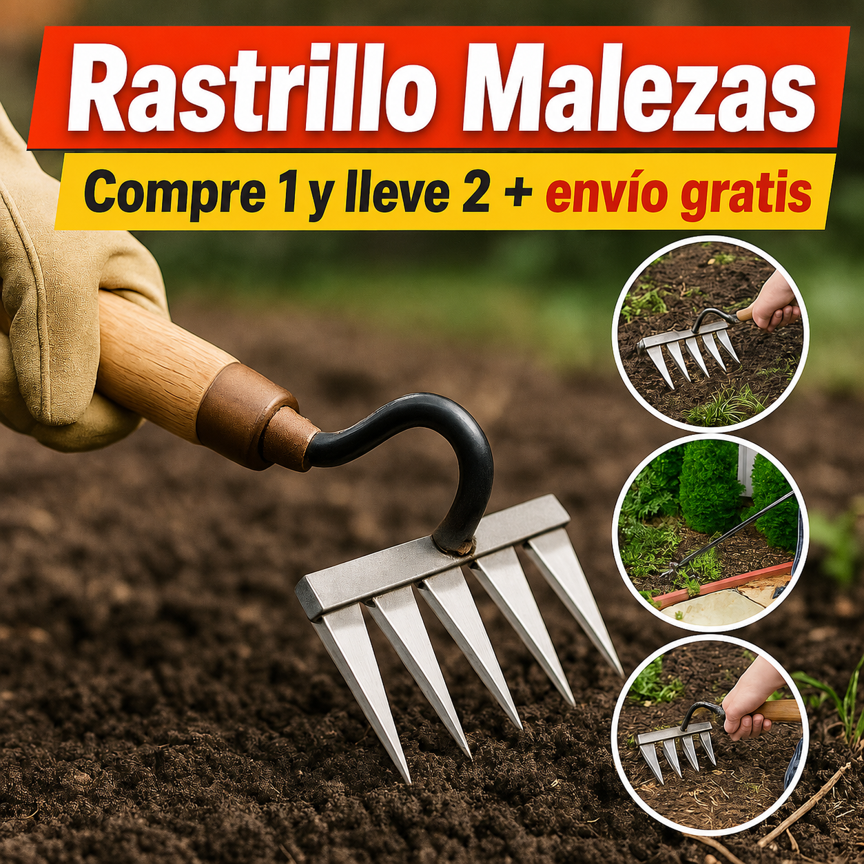 🔥COMPRE 1 Y LLÉVESE 2🔥Rastrillo Malezas + envio gratis