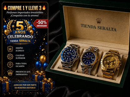 Luxury Time Set: 3 Relojes Premium + Envío Gratis + Regalo