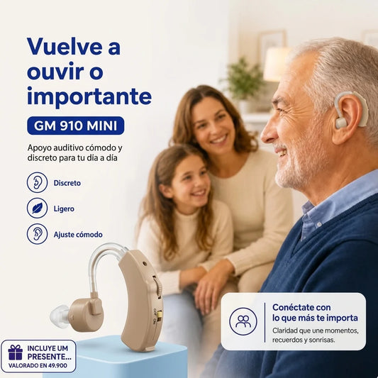 GM 910 Mini - Compra 1 y llévate 2 Auriculares con sonido amplificado + Envio Gratis + Regalo