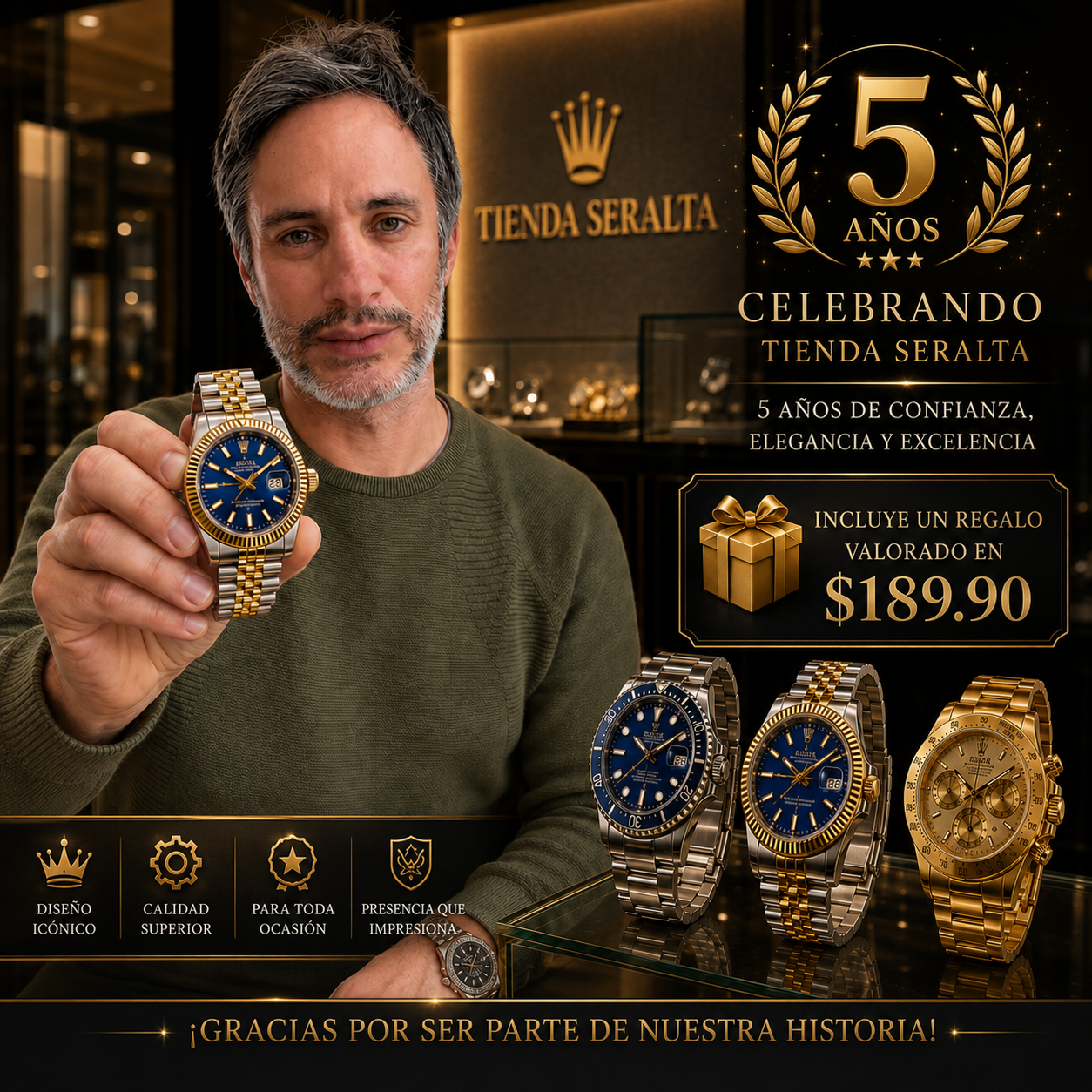 Luxury Time Set: 3 Relojes Premium + Envío Gratis + Regalo - 50%